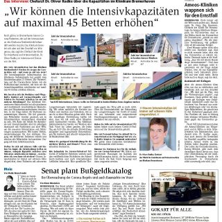 NORDSEE-ZEITUNG_20200325_Ameos-Kliniken wappnen sich für den Ernstfall